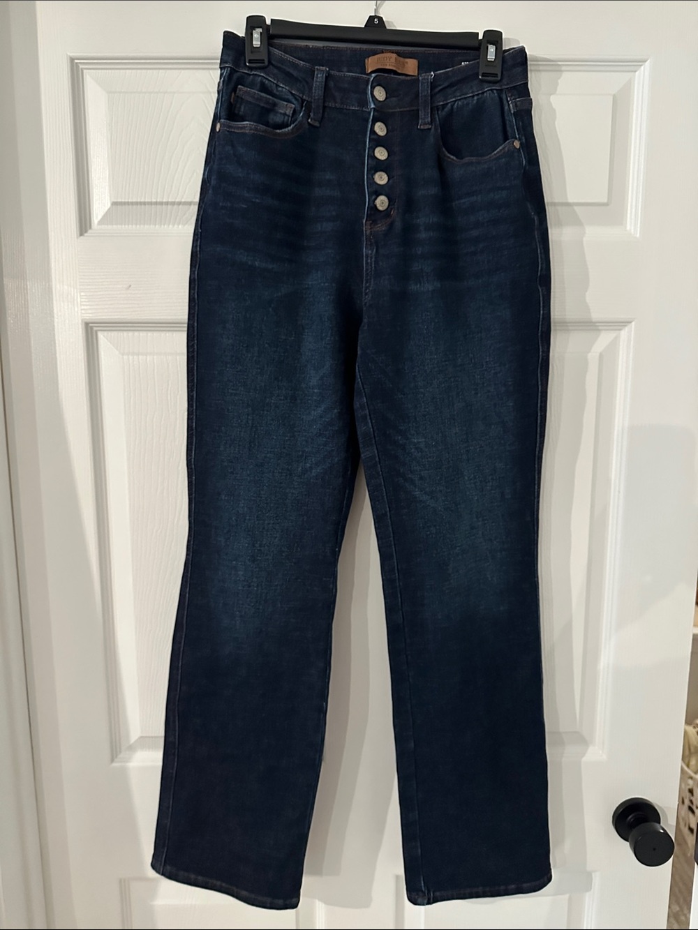 Judy Blue Dark Blue High-Rise Button-Fly Jeans